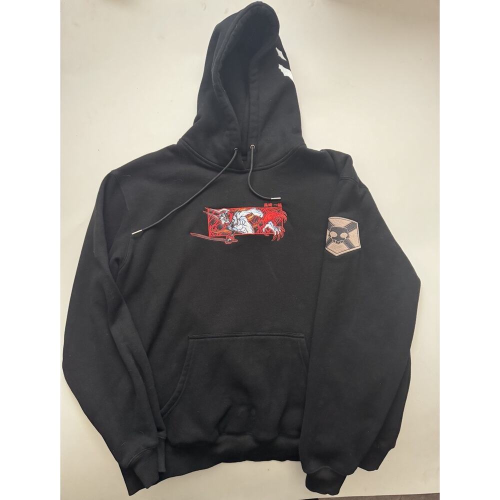 Ichigo Kurosaki "Hollow Transformation" Embroidered Hoodie Mens XL Three Patches